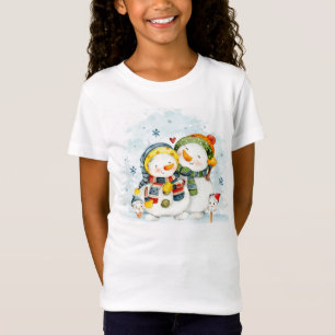 T-Shirt Boules de neige de Noël adorables s'étreignant