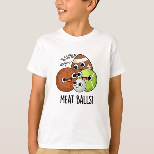 T-shirt Boules de viande amusant jeu de nourriture (Devant)
