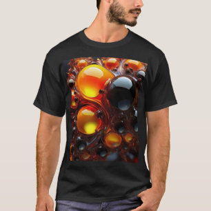 T-shirt Boules Mandelbrot Noir Et Or