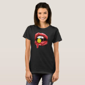 T-shirt Boulette Bite Rouge Lip Girly Babe Bouche Lèvres L (Devant entier)