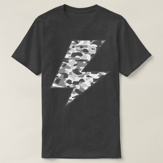 T-shirt Boulon de foudre Camo noir Graphisme Tee Grey Camo (Design devant)