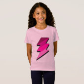 T-Shirt Boulon de tonnerre rose de foudre (Devant entier)
