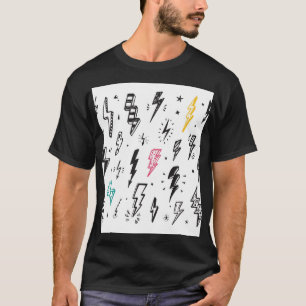 T-shirt Boulons de foudre, ensemble de gribouillis dessiné