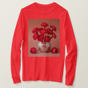 T-shirt Bouquet Carnation Rouge Longueur