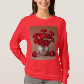 T-shirt Bouquet Carnation Rouge Longueur (Devant)