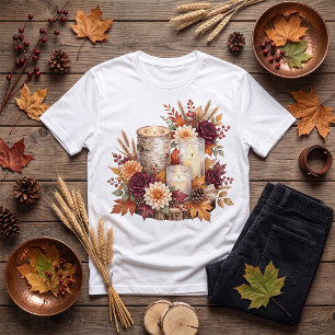 T-shirt Bouquet de centre de table rustique de chandelle d