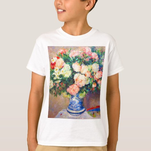T-shirt Bouquet de chrysanthèmes et un fan japonais (Devant)