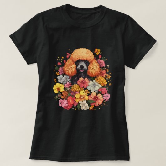 T-shirt Bouquet de fleur de caniche T 1 (Design devant)
