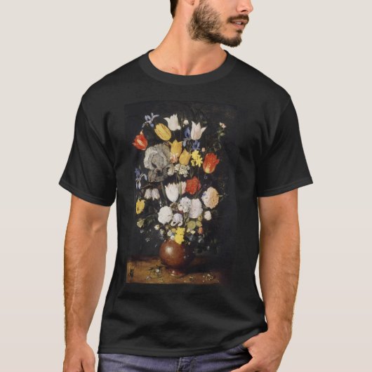 T-shirt Bouquet de fleurs dans un vase de terre (1610) (Devant)
