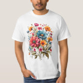T-shirt Bouquet de fleurs d'aquarelle (Devant)
