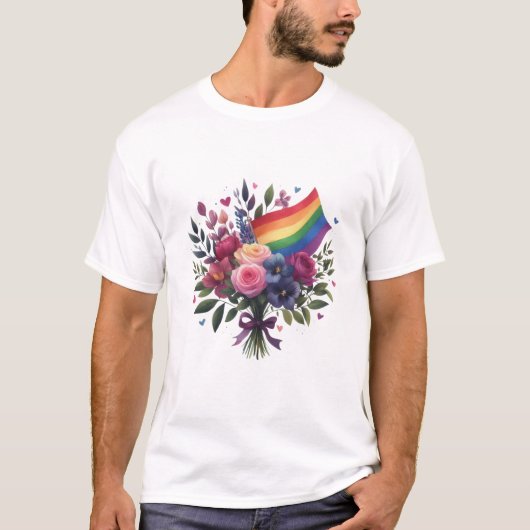 T-shirt Bouquet de fleurs LGBT (Devant)