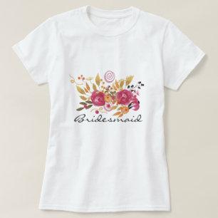 T-shirt Bouquet de fleurs roses et oranges