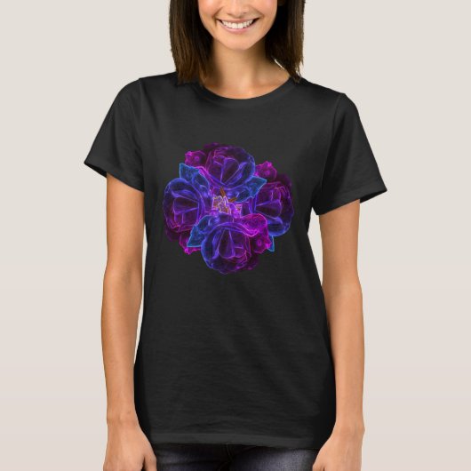 T-shirt Bouquet de fleurs Roses violettes Art Abstrait (Devant)