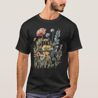 T-shirt Bouquet Fleur sauvage pour femmes Botanique Floral