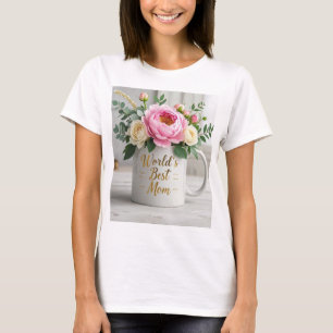 T-shirt Bouquet floral d'aquarelle douce (pivoines, roses)