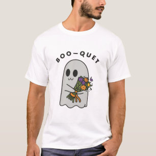 T-shirt Bouquet Mignon Fantôme Tenant Fleur Drôle Hallowee