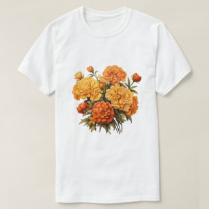 T-shirt Bouquet orange Design Artistique Concept