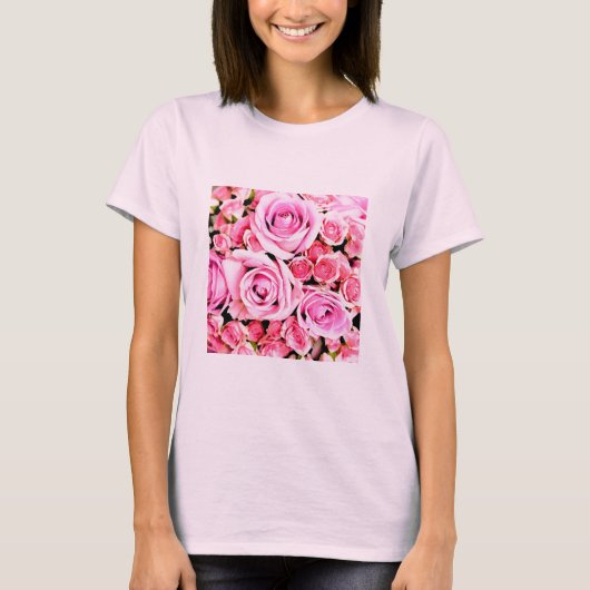 T-shirt Bouquet rose (Devant)