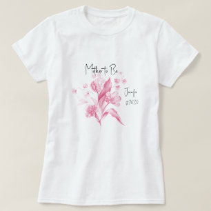 T-shirt Bouquet rose pour la mère-à-être Baby shower fille