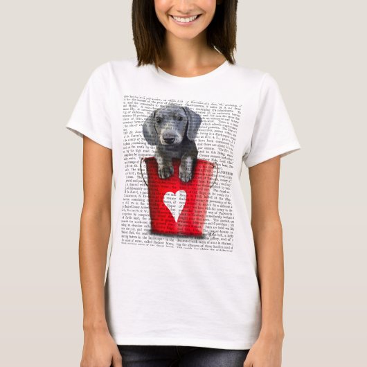 T-shirt Bouquets d'amour Chiot de Dachshund (Devant)