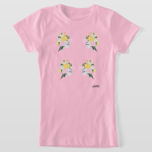 T-Shirt : bouquets de fleurs (Poser)