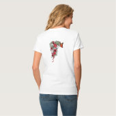 T-shirt Bouquets de roses blanches, bleues et bordeaux (Dos entier)