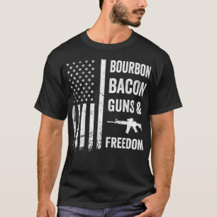 T-shirt BOURBON BACON FUSILS & LIBERTÉ BBQ Grill Buveur É