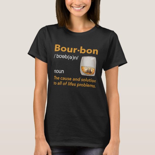 T-shirt Bourbon Definition Whiskey Drinking Quote Idea (Devant)