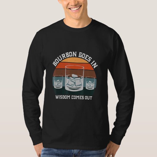 T-shirt Bourbon entre dans la sagesse sort Whiskey drôle (Devant)