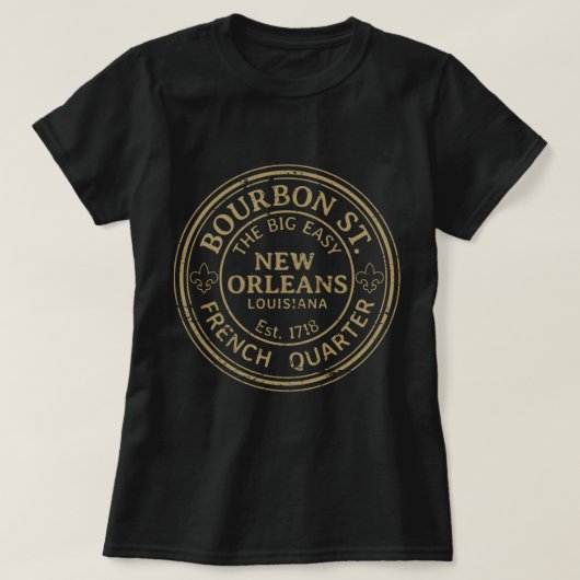 T-shirt Bourbon Street New Orleans Quartier français Détre (Design devant)