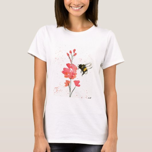 T-shirt Bourdon et fleur (Devant)