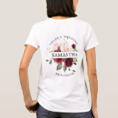 T-shirt Bourgogne Rouge Blush rose Floral (Dos)