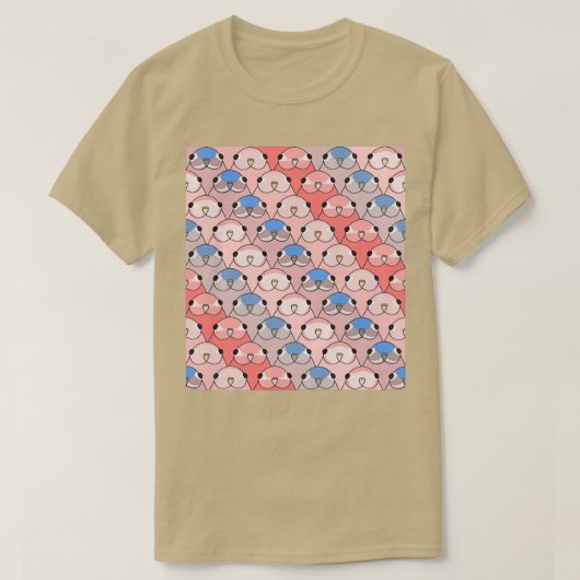 T-shirt Bourke Parakeet pattern many birbs (Design devant)