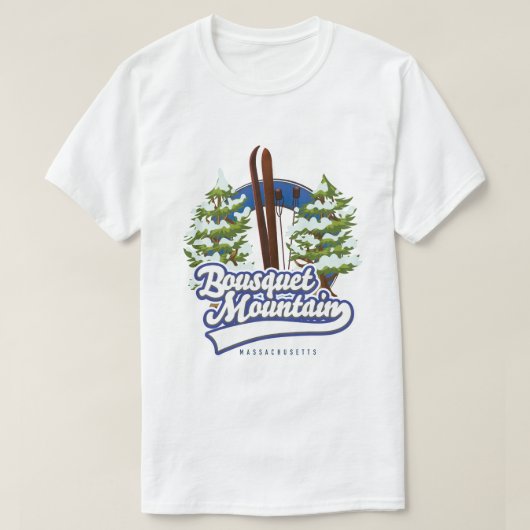 T-shirt Bousquet Mountain Massachusetts logo Ski (Design devant)