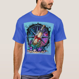 T-shirt Boussole de message nautique vintage dans une bout