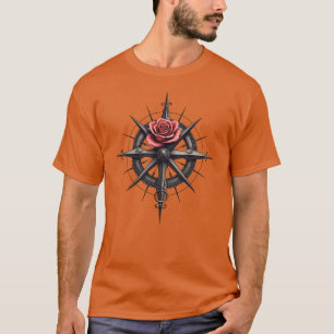 T-shirt Boussole rose de mystique - Tatouage - Symbole de 