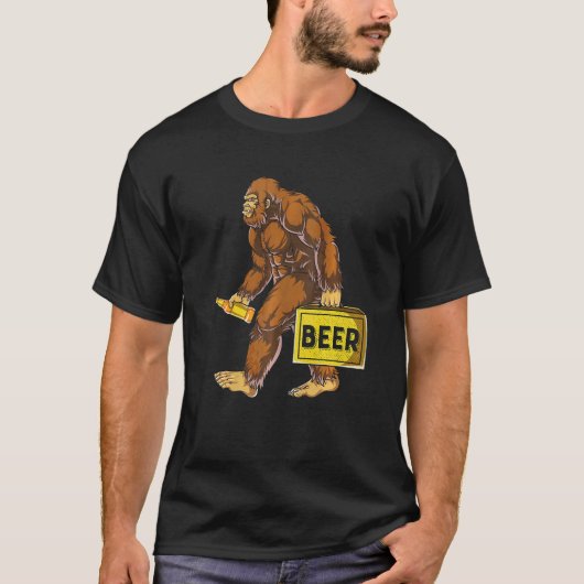 T-shirt Bouteille à bière de Bigfoot Sasquatch drôle (Devant)