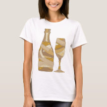 Bouteille de CHAMPAGNE et verre gris chic