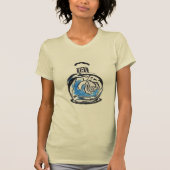 T-shirt Bouteille de parfum d'illustration de mode bleue (Devant)