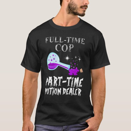 T-shirt Bouteille de potion Costume de flic gothique Hallo (Devant)