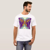 T-shirt BOUTEILLE D'OR, Vagues Fractées Vert Violet (Devant entier)