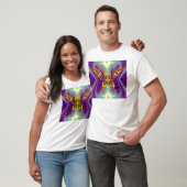 T-shirt BOUTEILLE D'OR, Vagues Fractées Vert Violet (Unisexe)