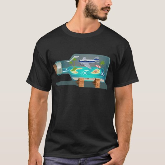 T-shirt Bouteille souvenir de dessin (Devant)