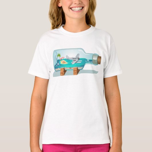 T-shirt Bouteille souvenir de dessin (Devant)