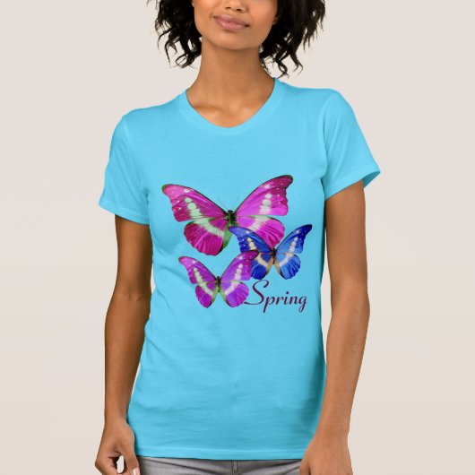 T-SHIRT BOUTEILLES DE PRINTEMPS BLEU ROSE (Devant)