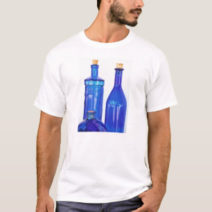 T-shirt Bouteilles en verre bleu
