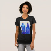 T-shirt Bouteilles en verre bleu (Devant entier)