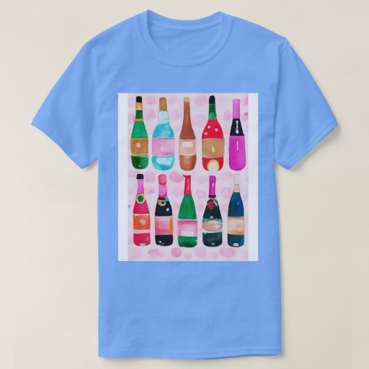 T-shirt Bouteilles Motif peinture 2 (Design devant)