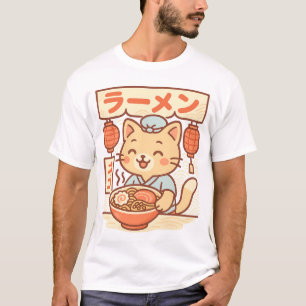 T-Shirt Boutique Chat Cute Ramen Japonais Kawaii