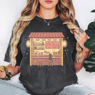 T-shirt Boutique de ramen au chat noir mignon Art de ceris